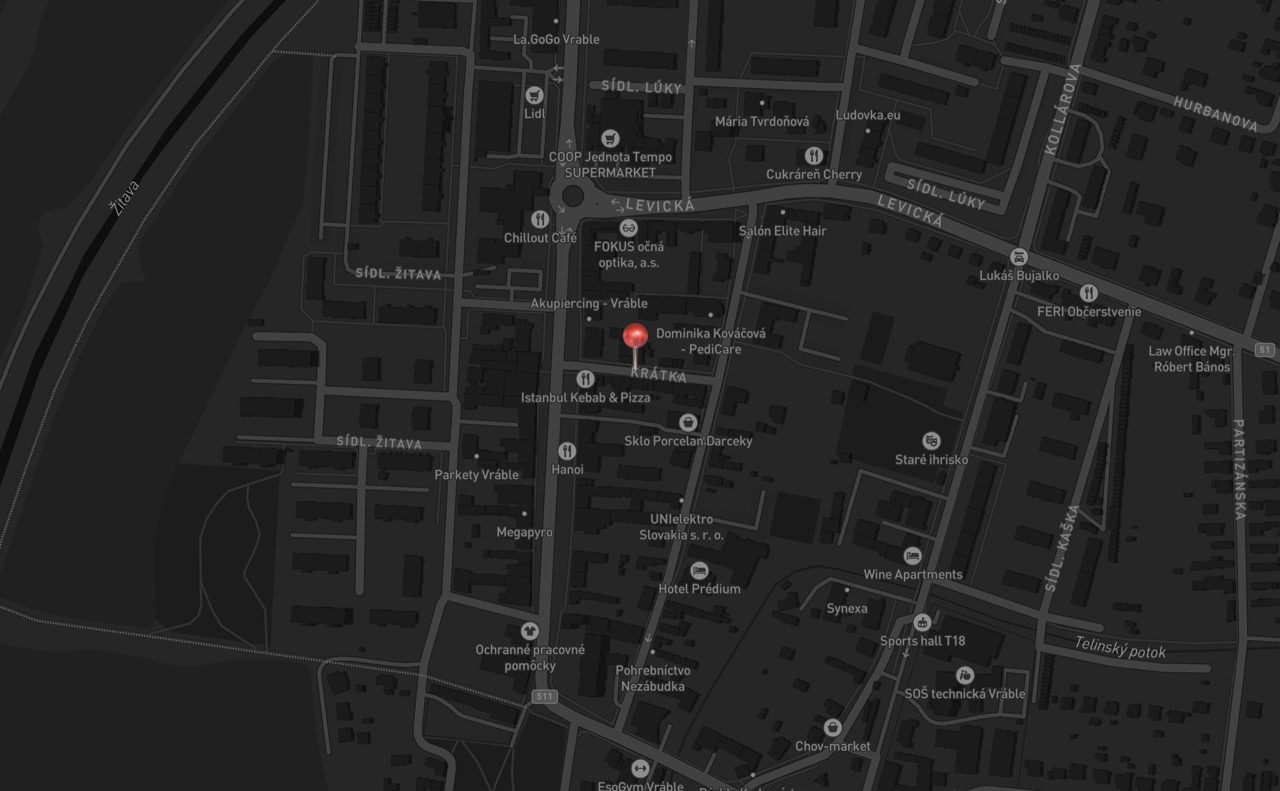 Mapa – Prim Barber Vráble, Krátka